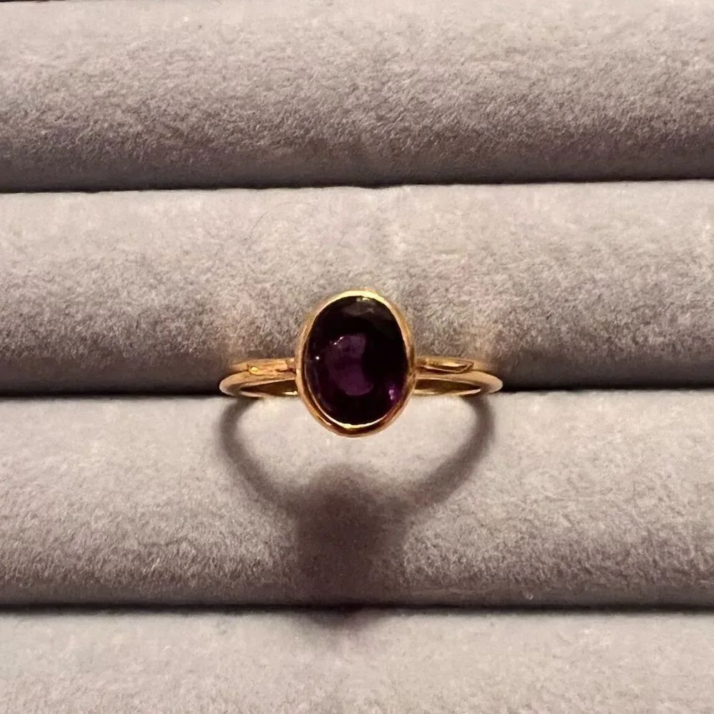 ⭐️3/$25⭐️ NEW Gold Tone Amethyst Ring